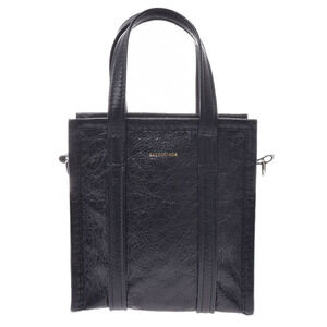 BALENCIAGA Bazaar Shopper XXS Handbag Black Leather Bag